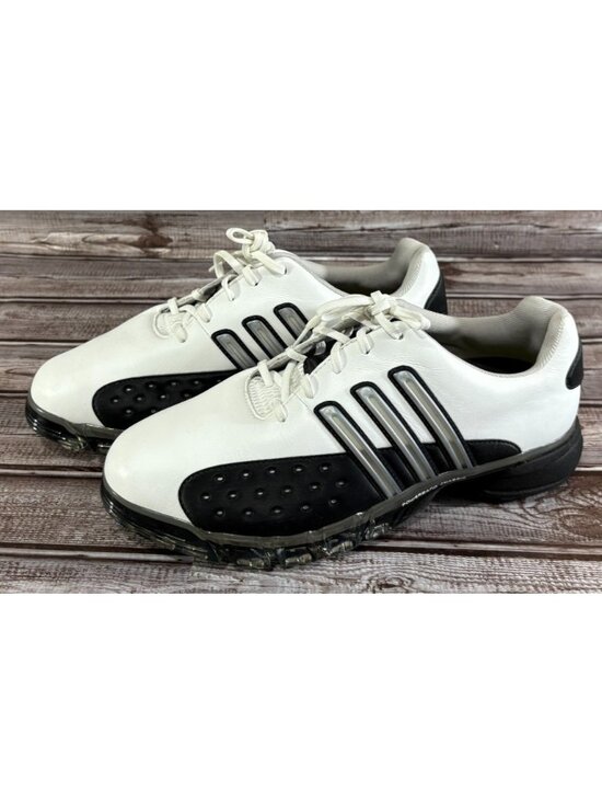 Adidas Powerband Chassis Golf Shoes size 7.5 color White Black Spikes Traxion main image 7